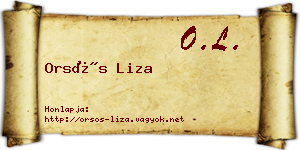 Orsós Liza névjegykártya